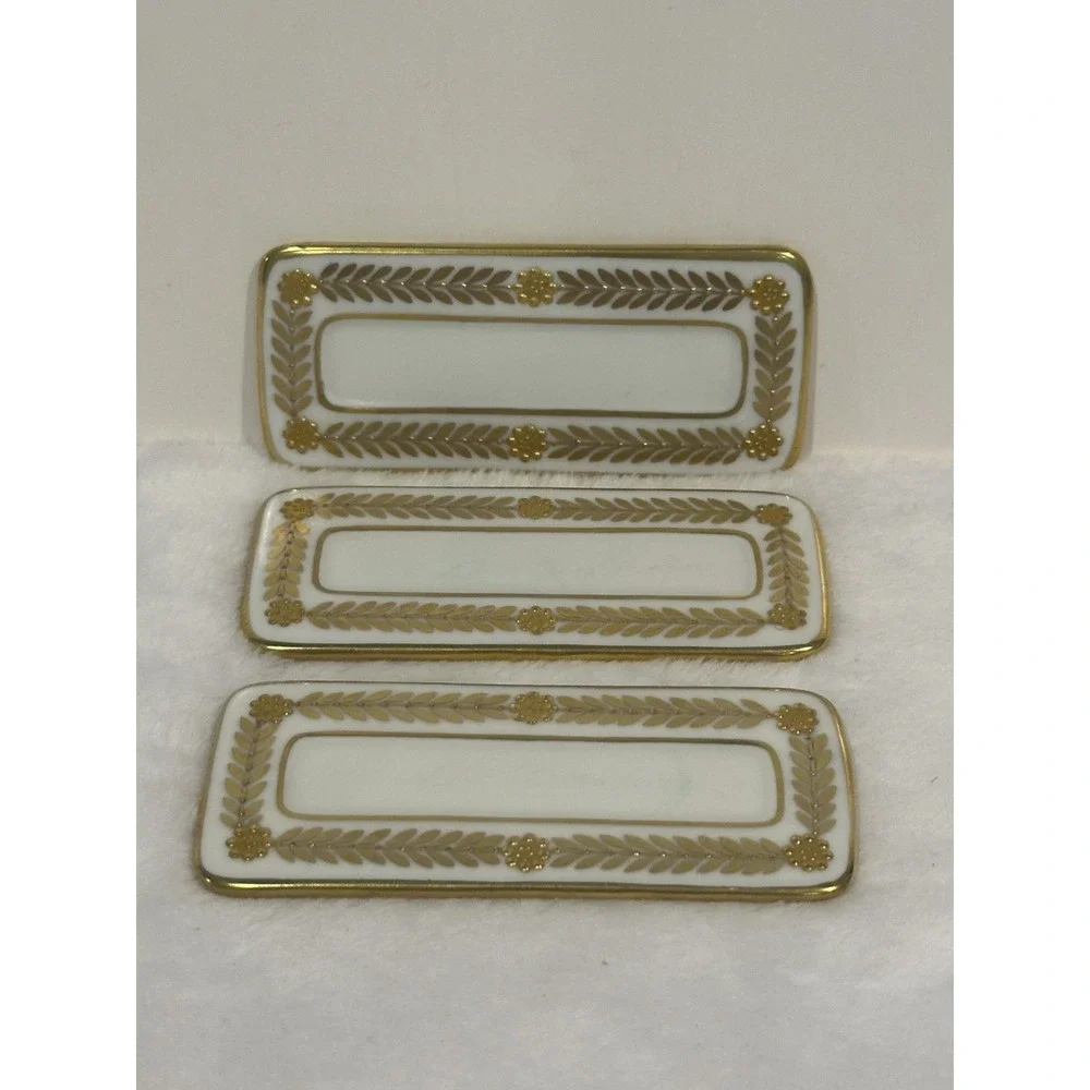 antique‎ vintage dresden porcelain Name Plates Lot Of 3